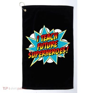 I Teach Superheroes Retro Comic Super Teacher Graphic Golf Towel