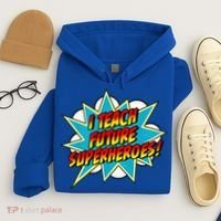 I Teach Superheroes Retro Comic Super Teacher Graphic Hoodie thumb 4