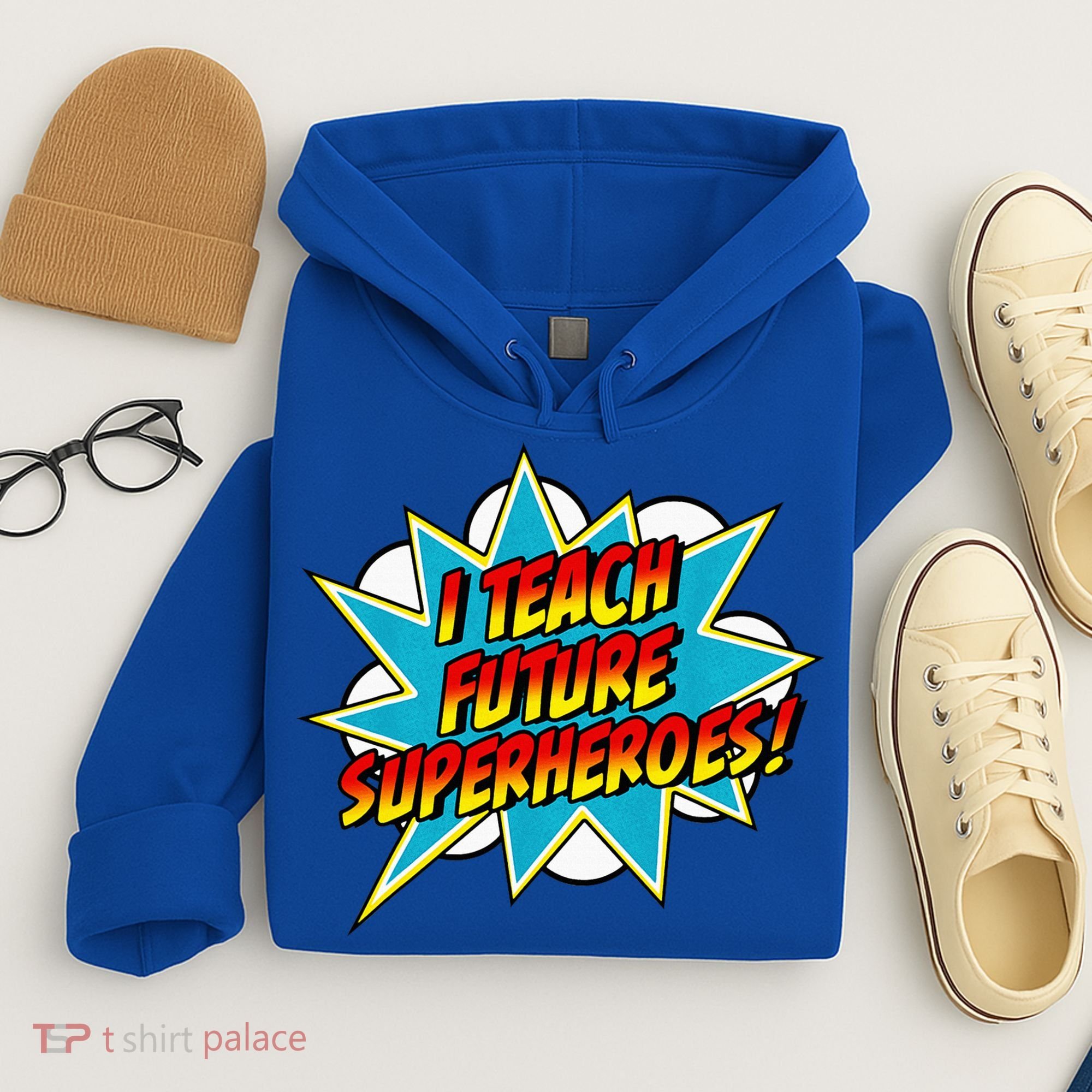 I Teach Superheroes Retro Comic Super Teacher Graphic Hoodie