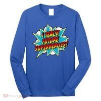 I Teach Superheroes Retro Comic Super Teacher Graphic Long Sleeve Shirt thumb 0
