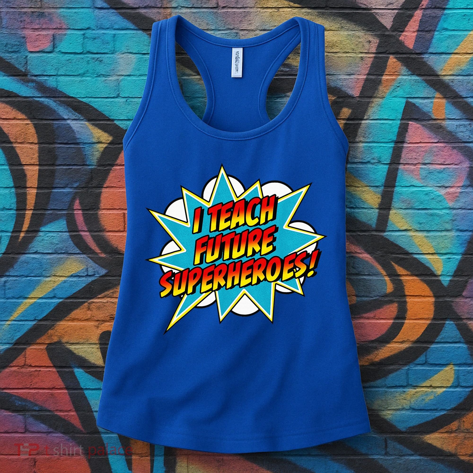 I Teach Superheroes Retro Comic Super Teacher Graphic Women's Tank Top