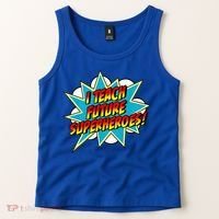 I Teach Superheroes Retro Comic Super Teacher Graphic Tank Top thumb 2
