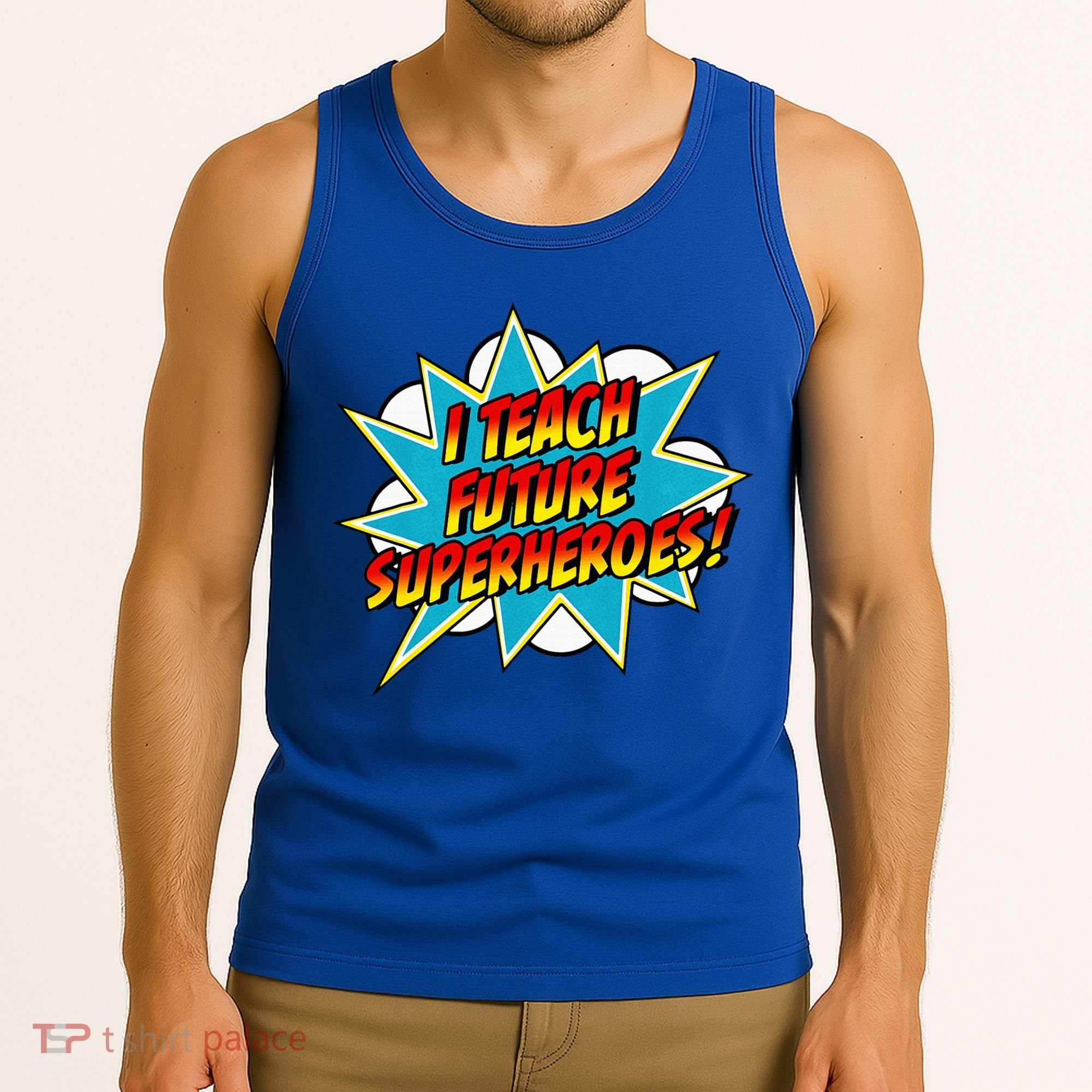 I Teach Superheroes Retro Comic Super Teacher Graphic Tank Top