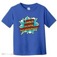 I Teach Superheroes Retro Comic Super Teacher Graphic Toddler T-Shirt thumb 0
