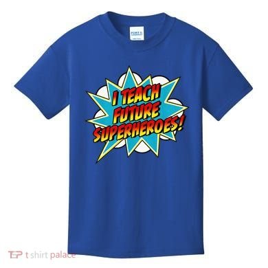 I Teach Superheroes Retro Comic Super Teacher Graphic Kids T-Shirt