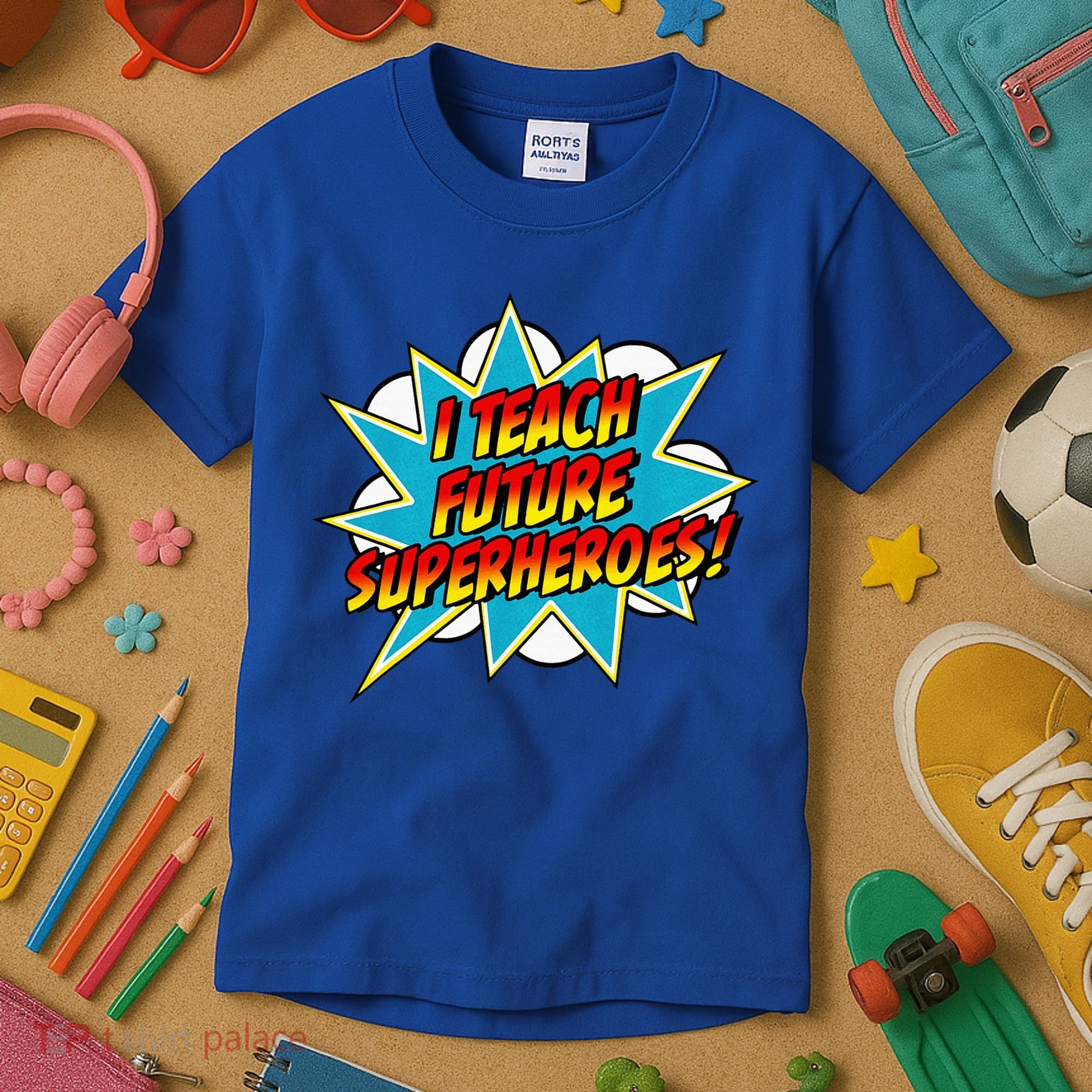 I Teach Superheroes Retro Comic Super Teacher Graphic Kids T-Shirt