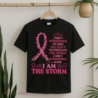 I'm The Storm Warrior Pink Ribbon Women Breast Cancer T-Shirt thumb 2