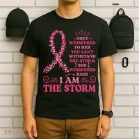 I'm The Storm Warrior Pink Ribbon Women Breast Cancer T-Shirt thumb 6