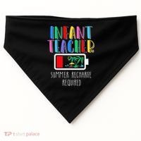 Infant Teacher Summer Recharge Required Last Day Of School USA-Made Doggie Bandana thumb 0