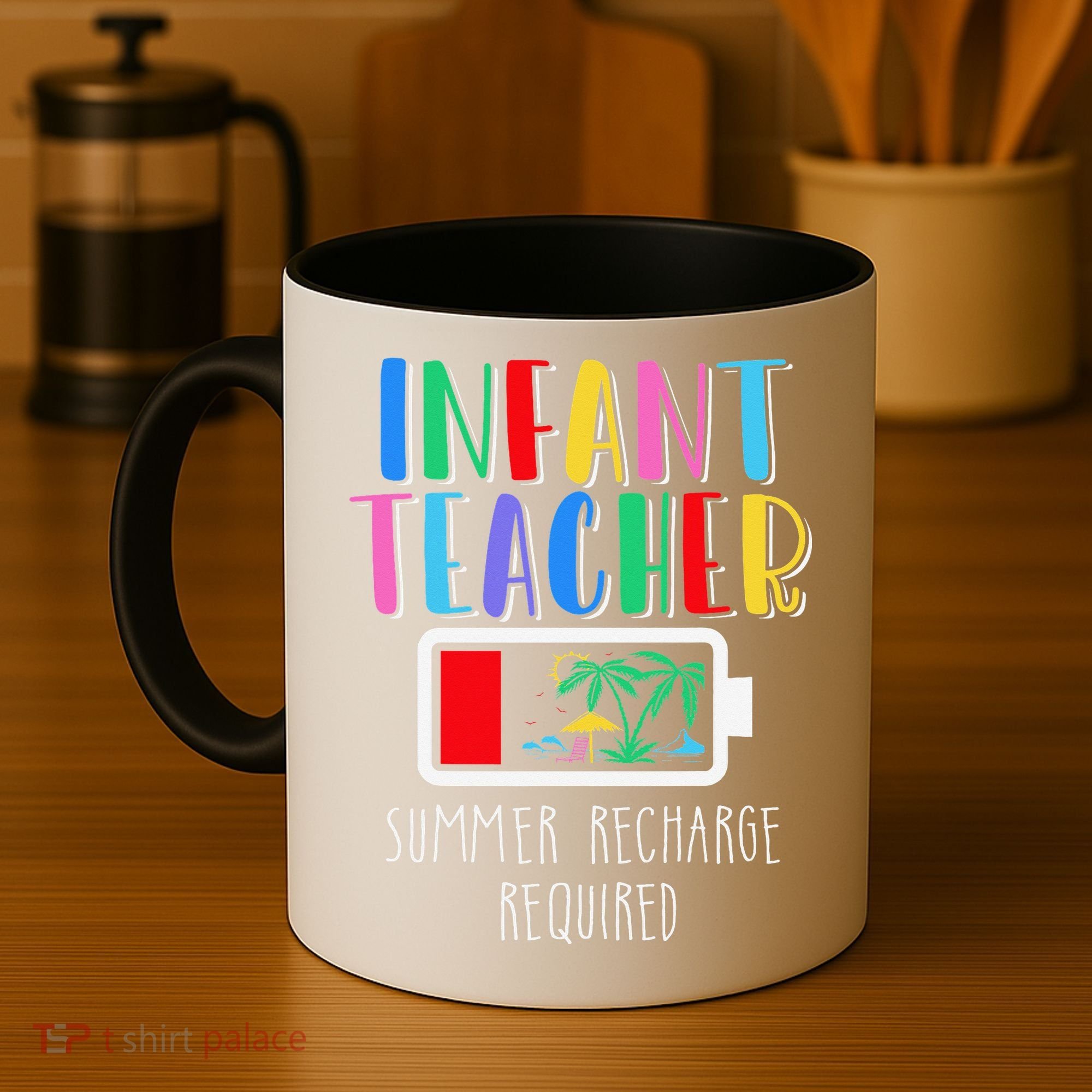 Infant Teacher Summer Recharge Required Last Day Of School Coffee Mug