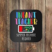 Infant Teacher Summer Recharge Required Last Day Of School Coaster thumb 0