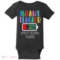 Infant Teacher Summer Recharge Required Last Day Of School Baby Bodysuit thumb 0