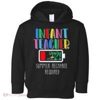 Infant Teacher Summer Recharge Required Last Day Of School Toddler Hoodie thumb 0