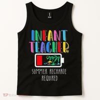 Infant Teacher Summer Recharge Required Last Day Of School Tank Top thumb 2