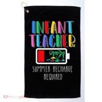 Infant Teacher Summer Recharge Required Last Day Of School Golf Towel thumb 0