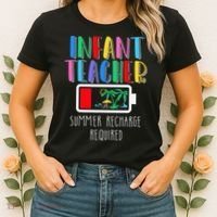 Infant Teacher Summer Recharge Required Last Day Of School Women's T-Shirt thumb 2