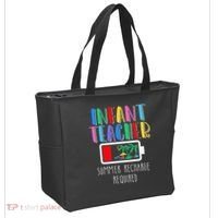 Infant Teacher Summer Recharge Required Last Day Of School Tote Bag thumb 2