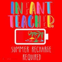 Infant Teacher Summer Recharge Required Last Day Of School Santa Hat thumb 1