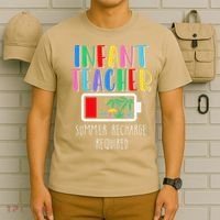 Infant Teacher Summer Recharge Required Last Day Of School T-Shirt thumb 6