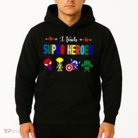 I Teacher Super Heroes Cute Superhero Characters Hoodie thumb 2