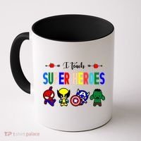 I Teacher Super Heroes Cute Superhero Characters Coffee Mug thumb 0