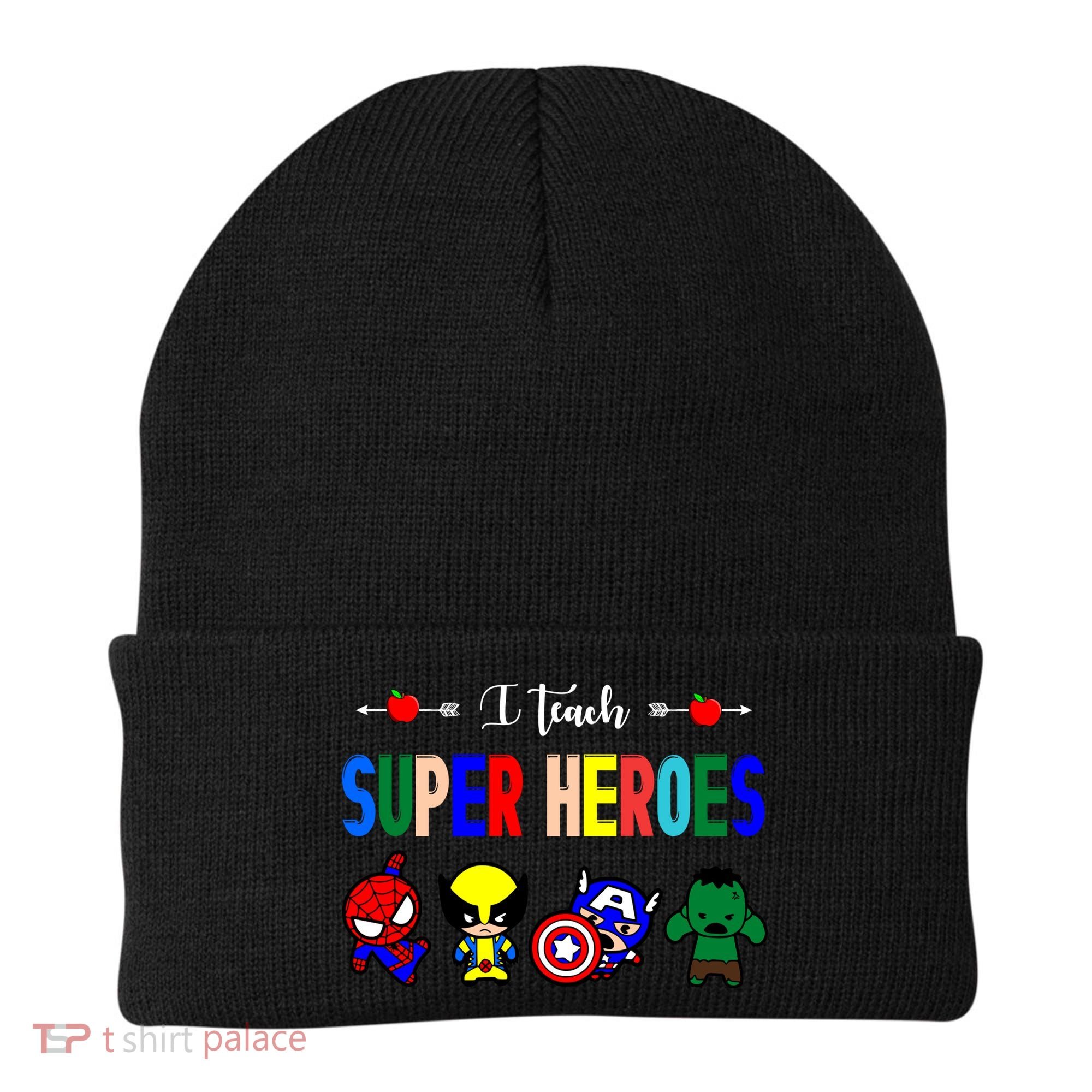 I Teacher Super Heroes Cute Superhero Characters Beanie