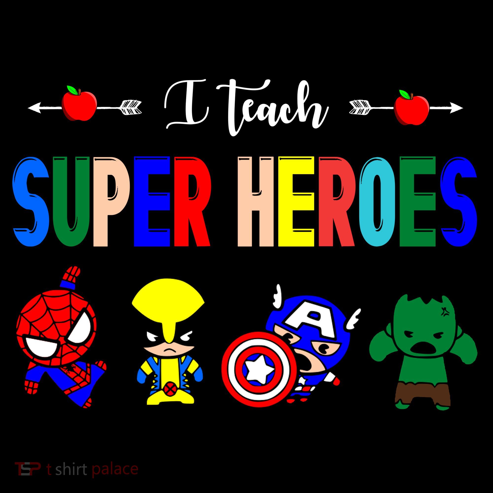 I Teacher Super Heroes Cute Superhero Characters Women's Hoodie