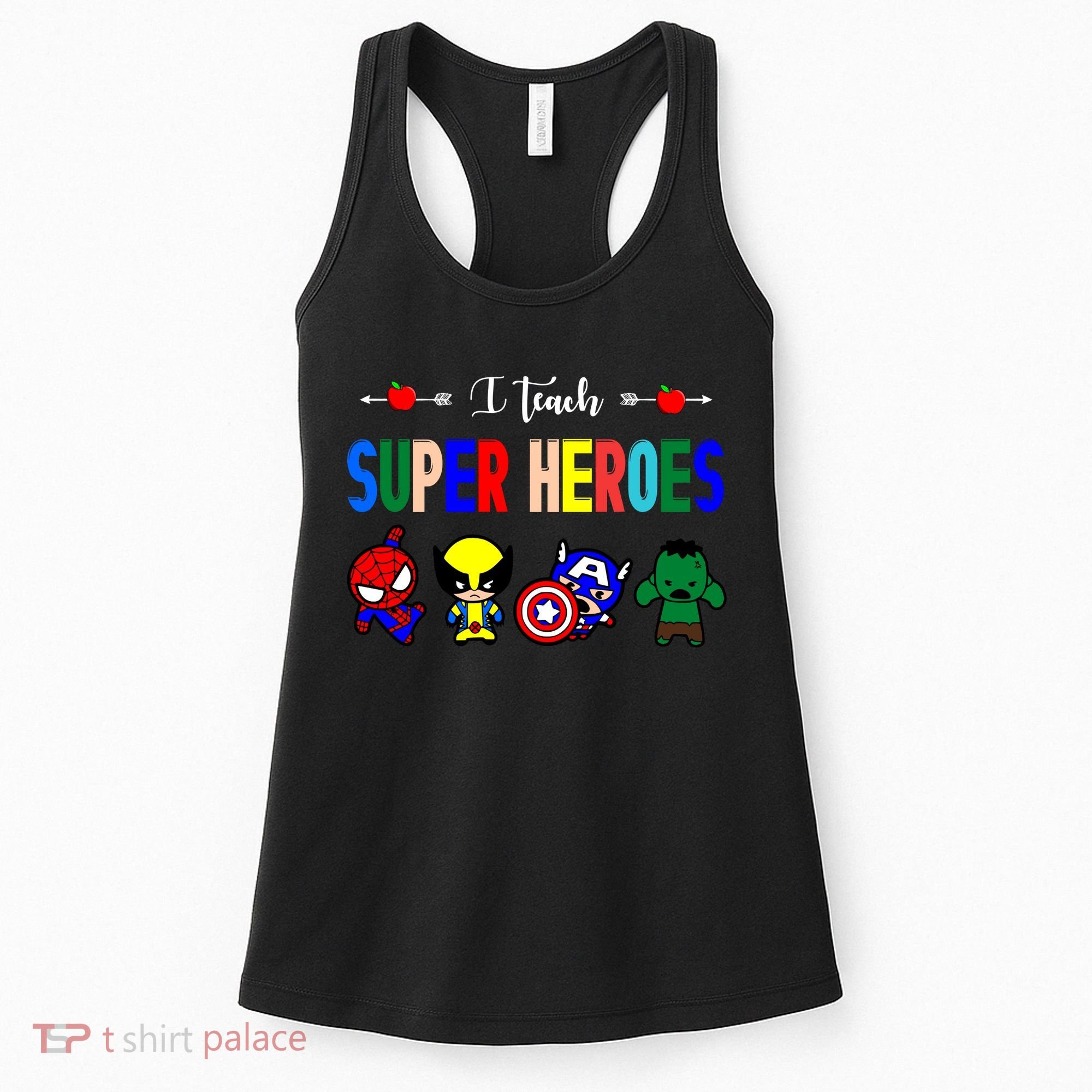 I Teacher Super Heroes Cute Superhero Characters Women's Tank Top