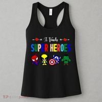 I Teacher Super Heroes Cute Superhero Characters Women's Tank Top thumb 3