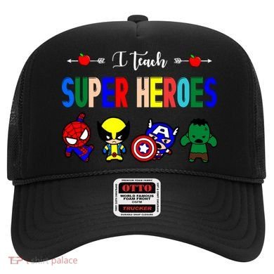 I Teacher Super Heroes Cute Superhero Characters Hat