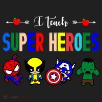 I Teacher Super Heroes Cute Superhero Characters Hat thumb 2
