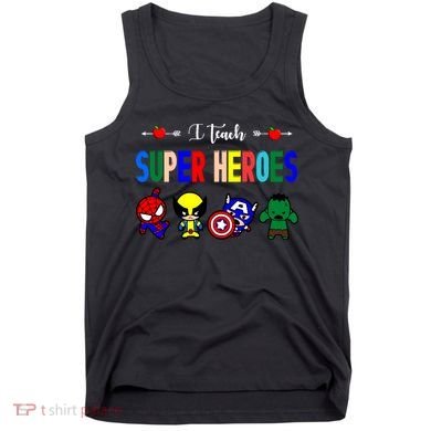 I Teacher Super Heroes Cute Superhero Characters Tank Top