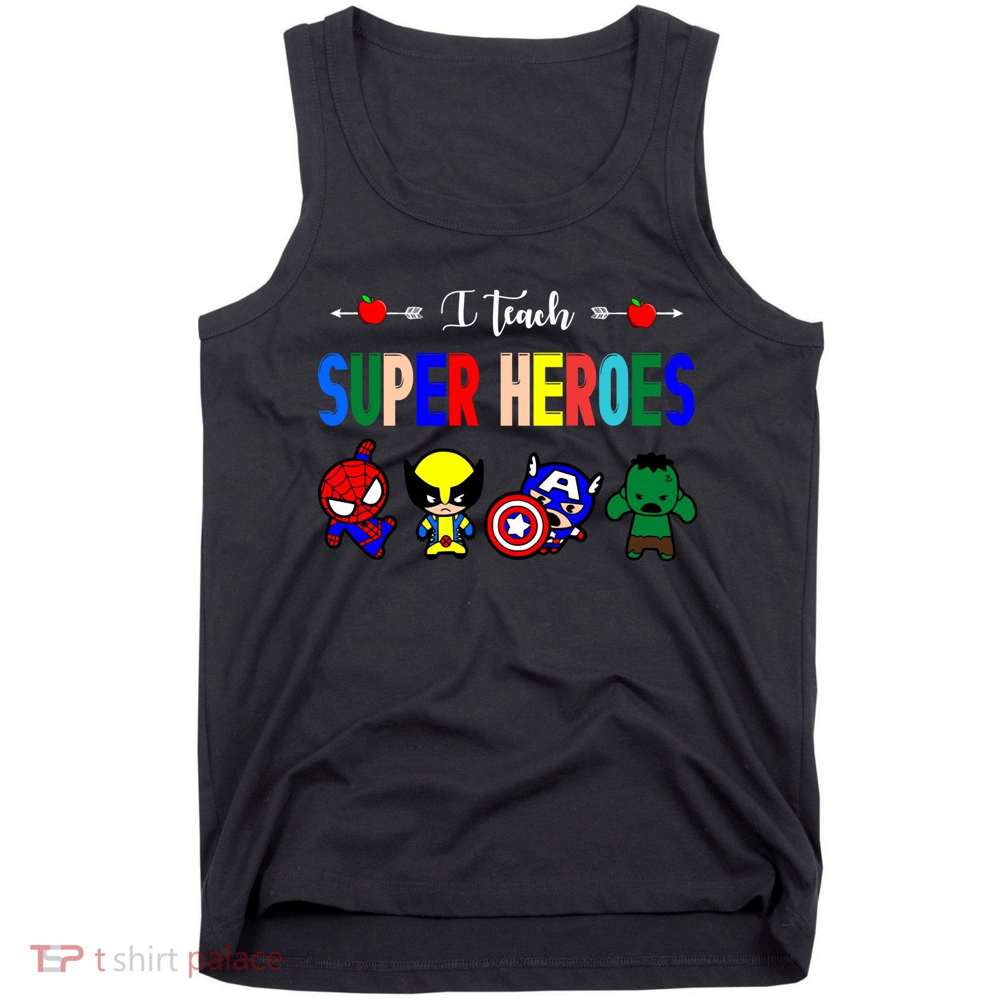 I Teacher Super Heroes Cute Superhero Characters Tank Top