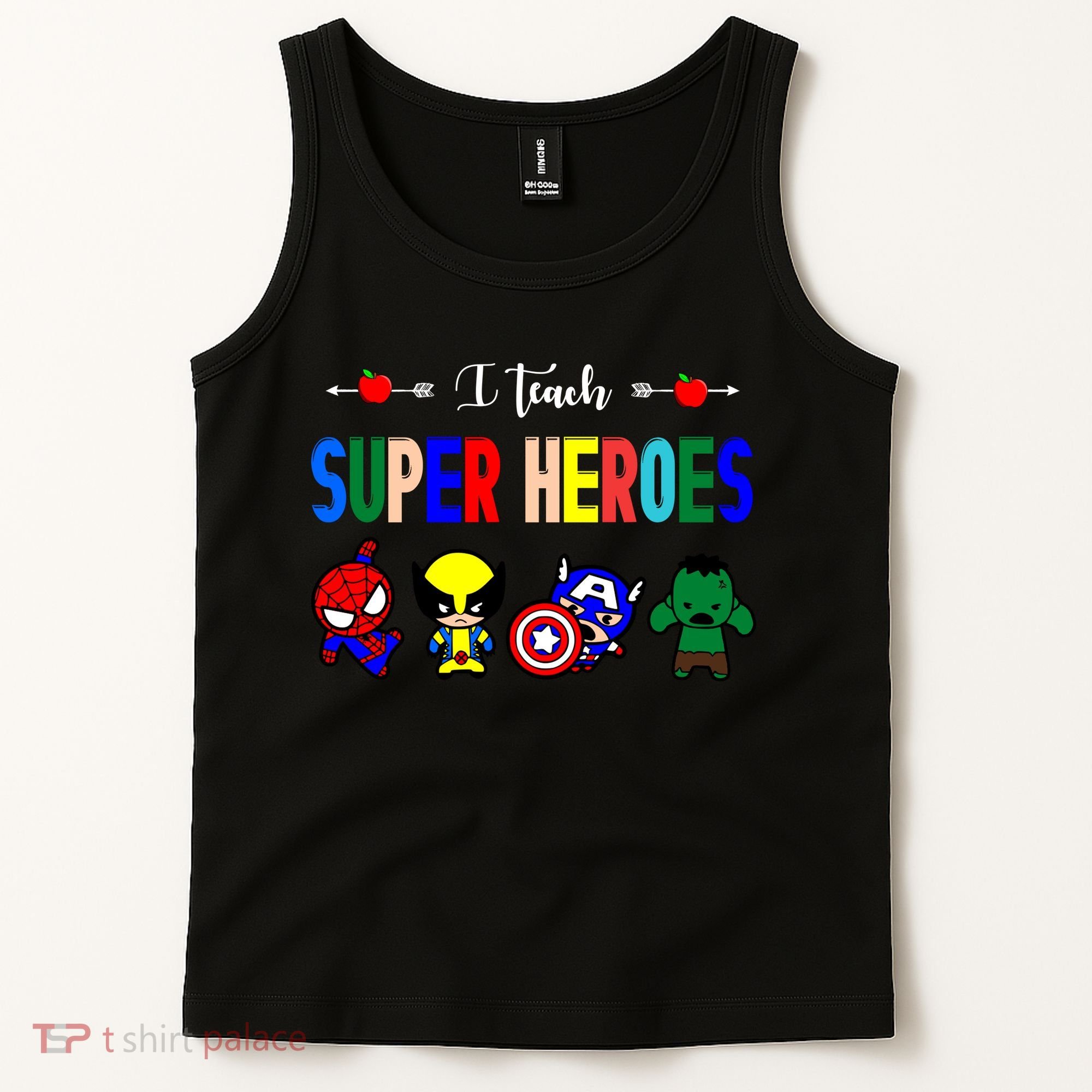 I Teacher Super Heroes Cute Superhero Characters Tank Top