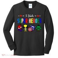 I Teacher Super Heroes Cute Superhero Characters Kids Long Sleeve Shirt thumb 0