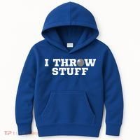 I Throw Stuff Shot Put Athlete Throwing Kids Hoodie thumb 0