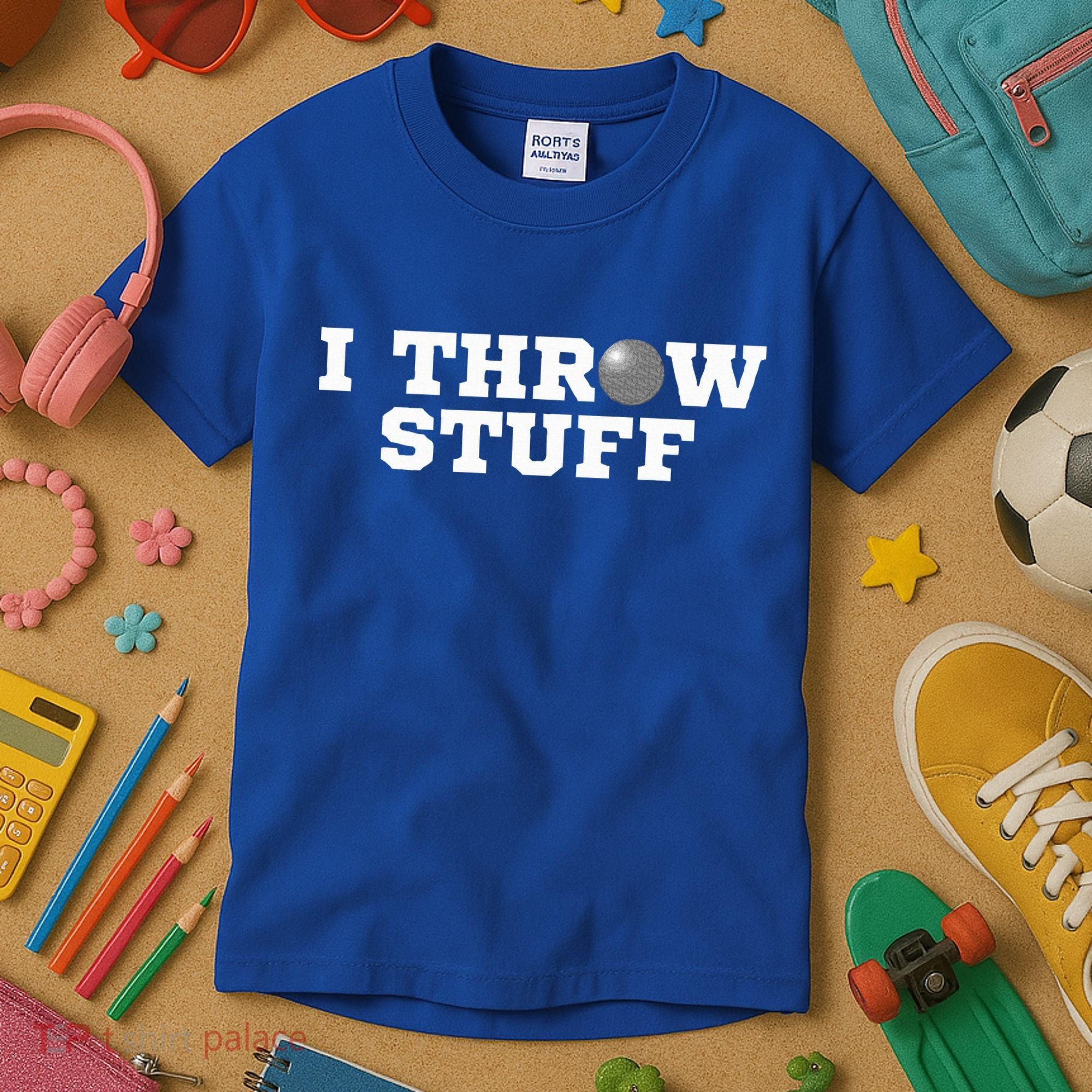 I Throw Stuff Shot Put Athlete Throwing Kids T-Shirt