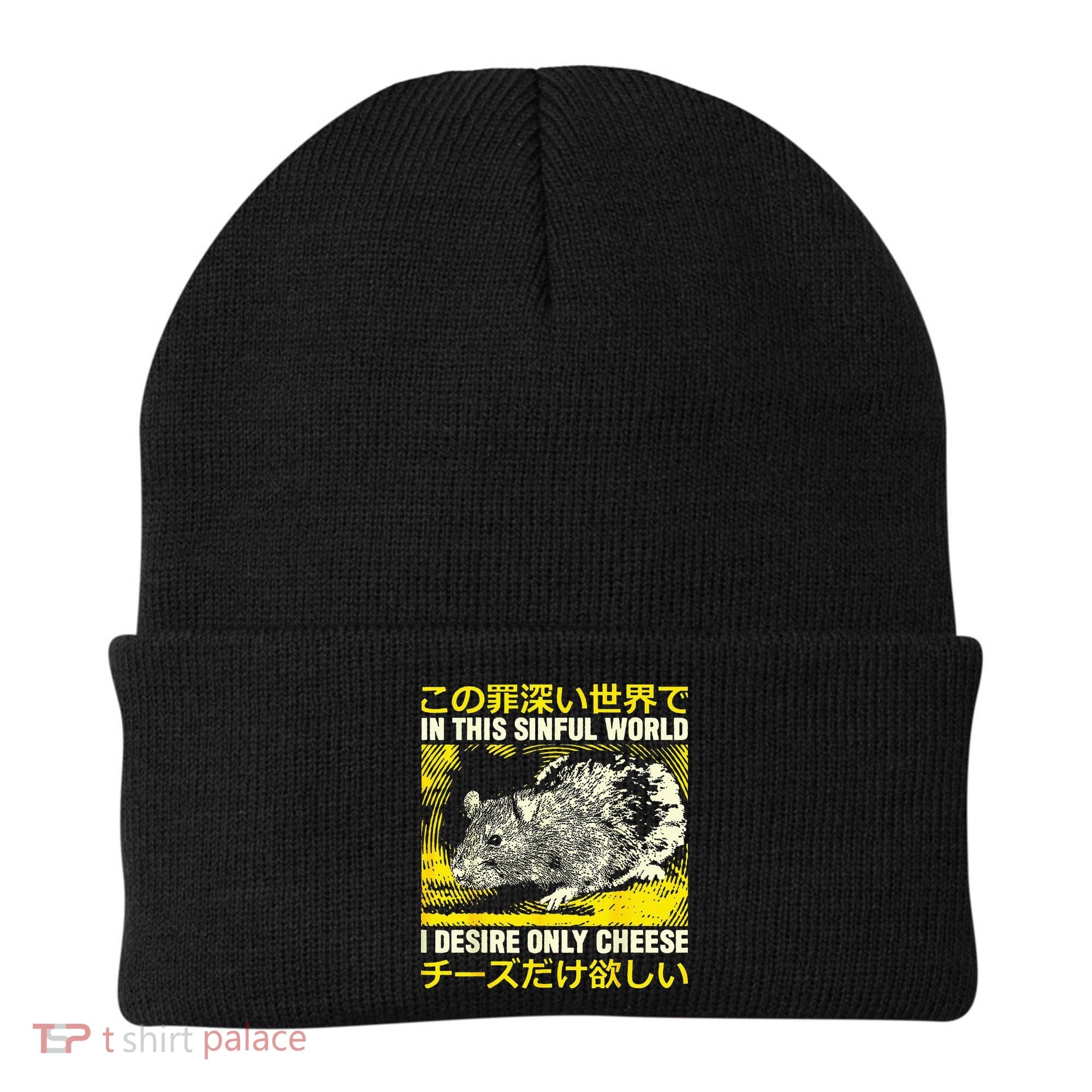 In This Sinful World I Desire Only Cheese Rat Japanese Beanie