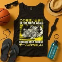 In This Sinful World I Desire Only Cheese Rat Japanese Tank Top thumb 4