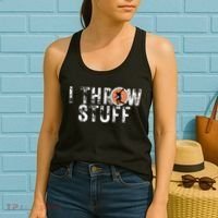 I Throw Stuff Discus Track And Field Athlete Throwers Gifts Women's Tank Top thumb 2
