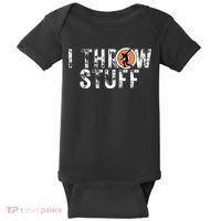 I Throw Stuff Discus Track And Field Athlete Throwers Gifts Baby Bodysuit thumb 0