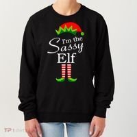 The Sassy Elf Funny Christmas Family Matching Women's Sweatshirt thumb 0