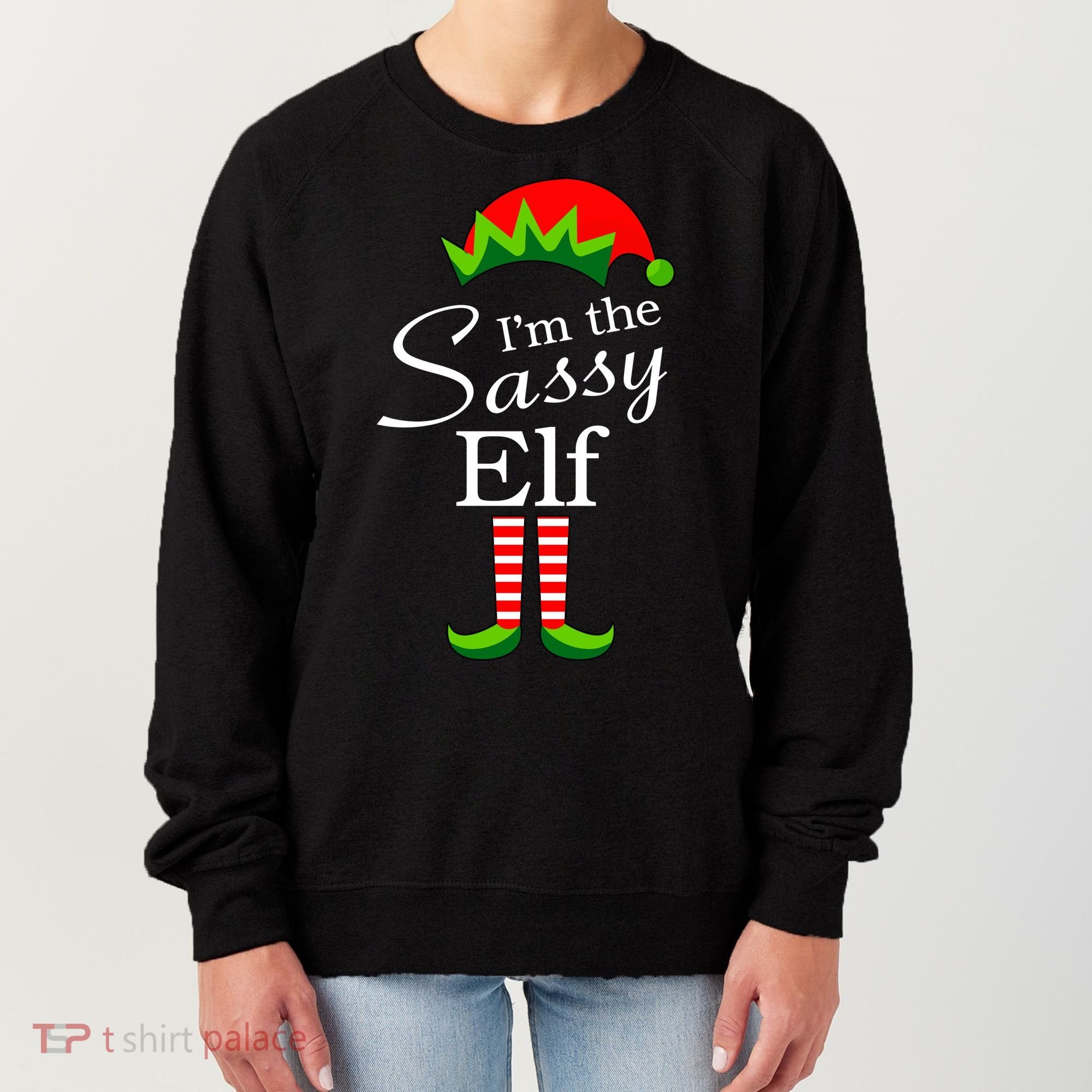 The Sassy Elf Funny Christmas Family Matching Women's Sweatshirt