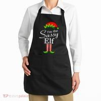 The Sassy Elf Funny Christmas Family Matching Apron thumb 2
