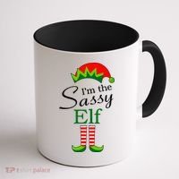 The Sassy Elf Funny Christmas Family Matching Coffee Mug thumb 1