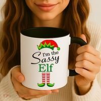 The Sassy Elf Funny Christmas Family Matching Coffee Mug thumb 3