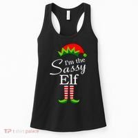 The Sassy Elf Funny Christmas Family Matching Women's Tank Top thumb 0