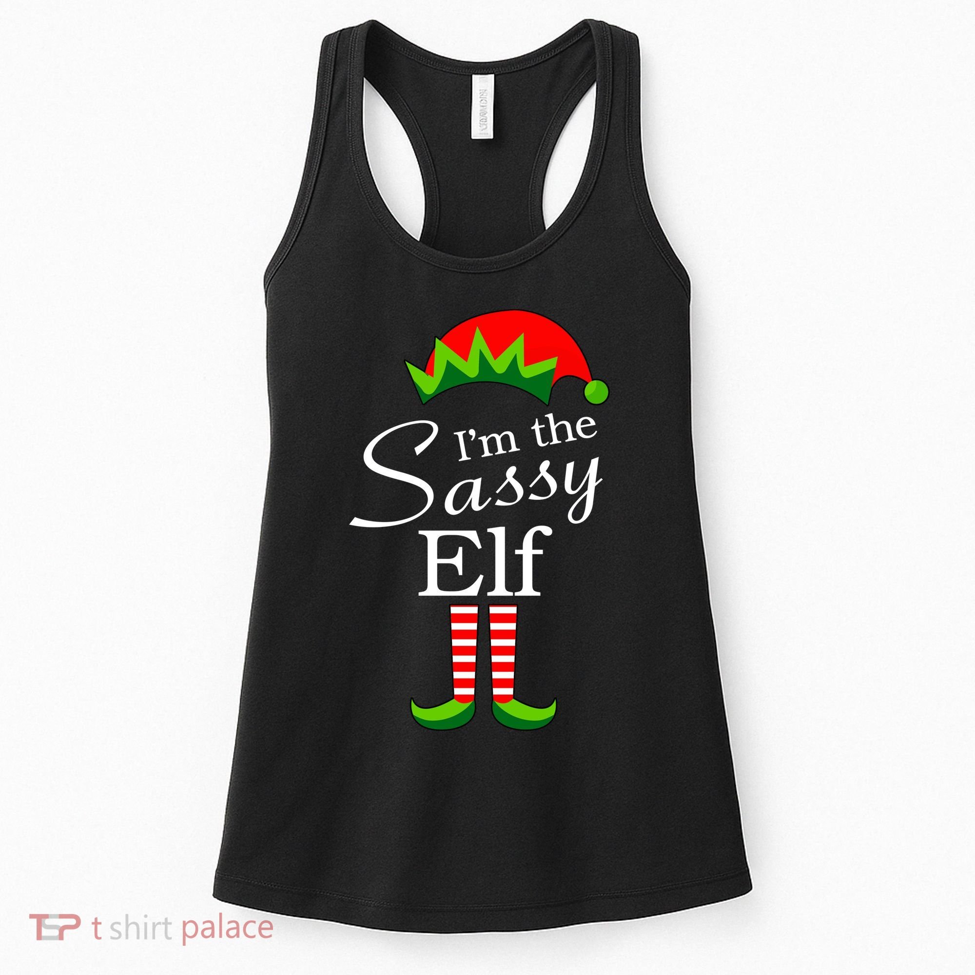 The Sassy Elf Funny Christmas Family Matching Women's Tank Top