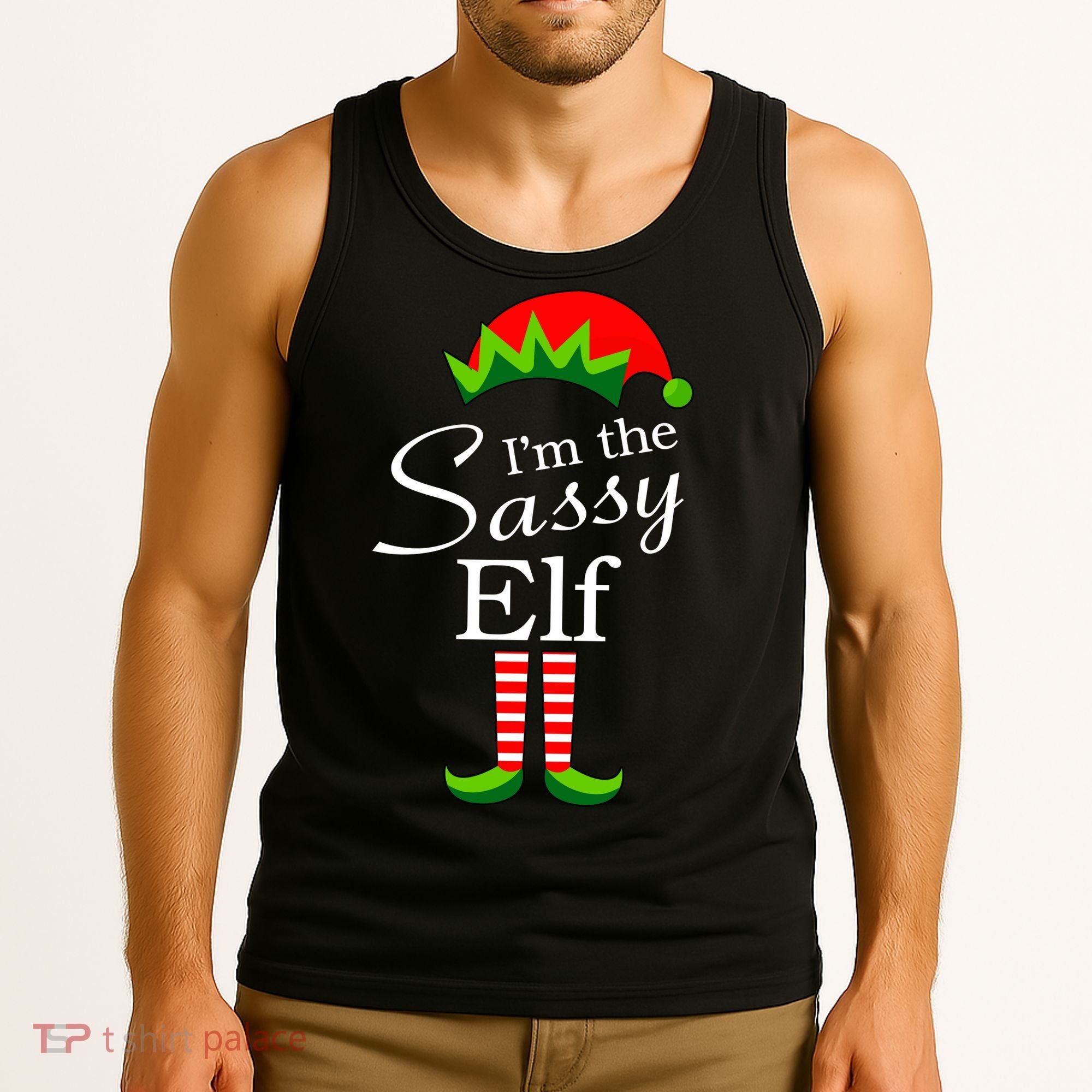 The Sassy Elf Funny Christmas Family Matching Tank Top
