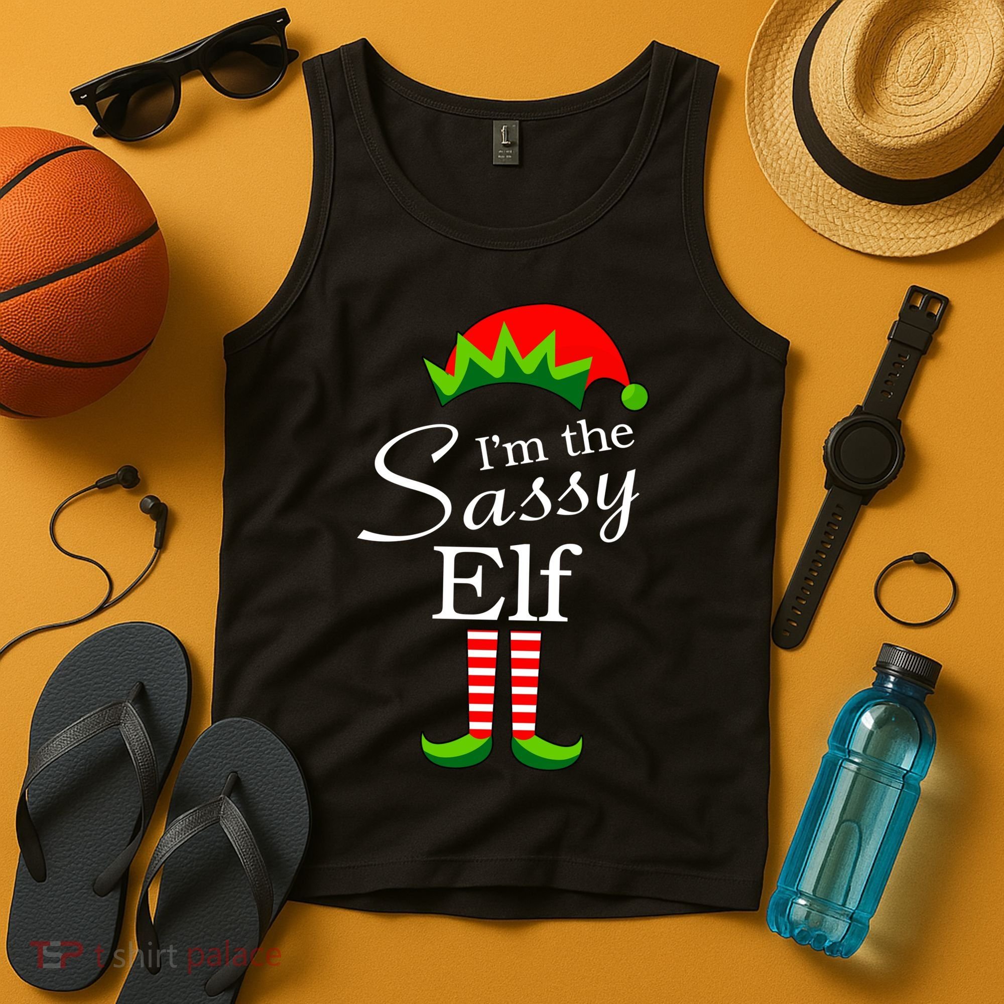 The Sassy Elf Funny Christmas Family Matching Tank Top